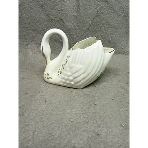 VINTAGE ROYAL TARA BONE CHINA SWAN PITCHER  / VASE HANDMADE IN GALWAY IRELAND